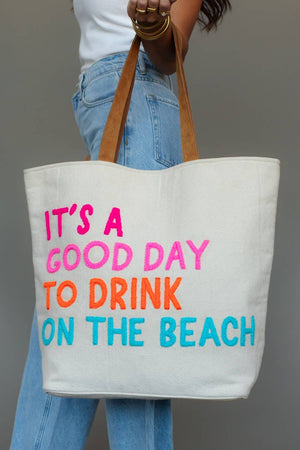 Cream Drink On The Beach Tote