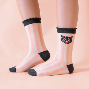 Spooky Kitty Crew Socks | Halloween