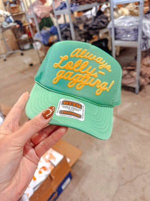 Always Lollygagging, (Yellow) PUFF Trucker Hat