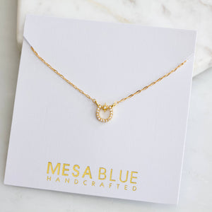 Zircon Lucky Horseshoe Necklace