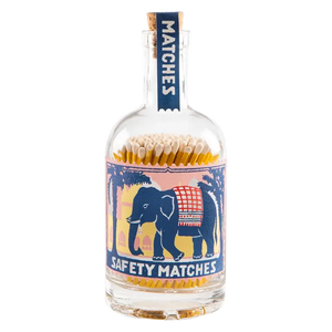 Pink Elephant Match Bottle | Glass Bottle - Safety Matches