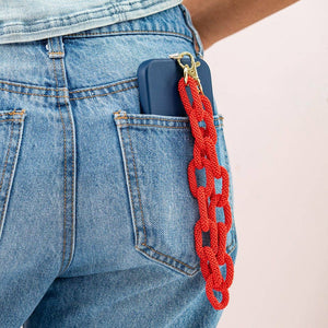 Celine Beaded Chain Link Bag & Phone Accessory Poppy
