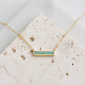 Mini Turquoise Bar Necklace