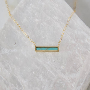 Mini Turquoise Bar Necklace
