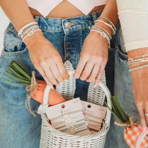 K'lani "Praise" Silver Cross with muted Pastels Hair Tie Bracelets