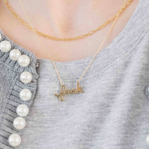 Fuck Script Necklace - 14K Gold Plated or Sterling Silver