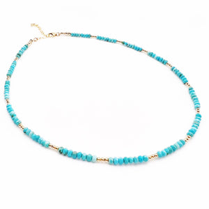 Free Spirit Turquoise Beaded Necklace Gold Filled
