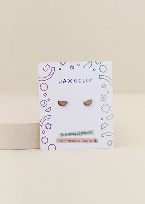 Watermelon Enamel Flat Back Kids Earrings