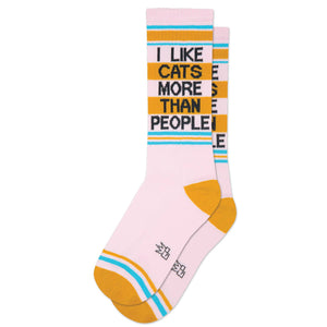 I Like Cats More Than People Gym Crew Socks