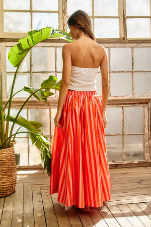Striped Voluminous Gaucho Pants