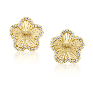 Adeline Pave Outline Clover Studs