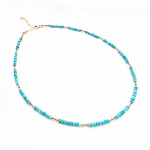 Free Spirit Turquoise Beaded Necklace Gold Filled