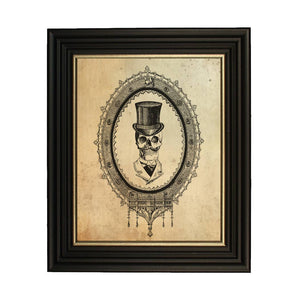 6" x 8" Skull in Top Hat Vintage Print