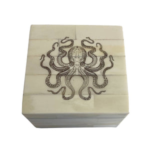 3-1/4" Octopus White Bone Box