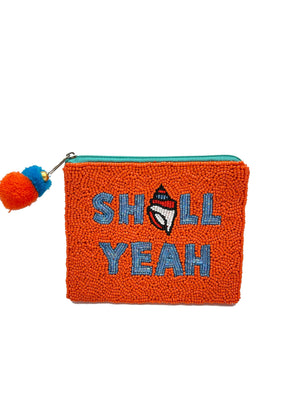 SHELL YEAH BEADED COIN POUCH