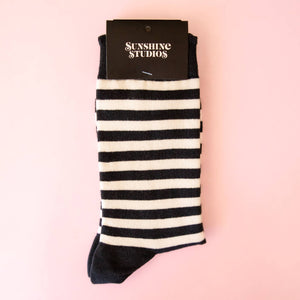 Striped Crew Socks | Black | Halloween