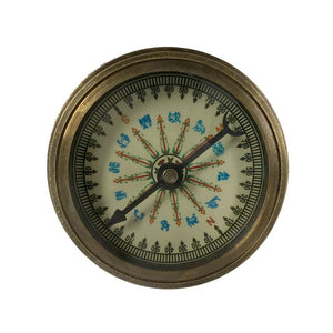 2-1/4" Antiqued Solid Brass Compass With 100-Year Calendar