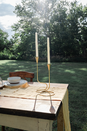 Gold Loop Taper Candle Holder