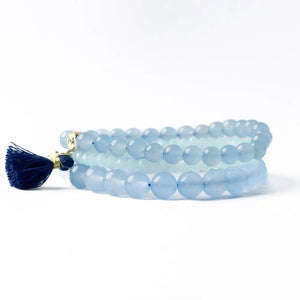 Addison Set of 3 Stretch Bracelets Glass and Crystal with Bag