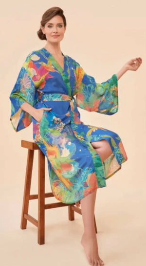 Powder Design Hummingbird Kimono Jacket in Denim