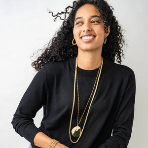 Lucille Long Necklace Brass