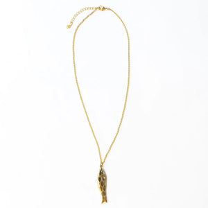 Sally Fish Dimensional Necklace Brass