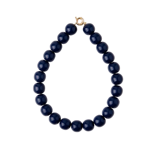 Iris Large Resin Bead Necklace Navy