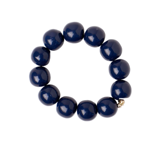 Cece Large Resin Bead Bracelet Navy