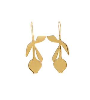 Suki Tulip Threader Earrings brass