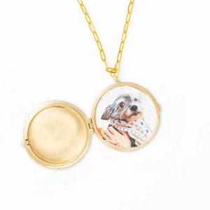 Virgina Locket Necklace On Paperclip Chain