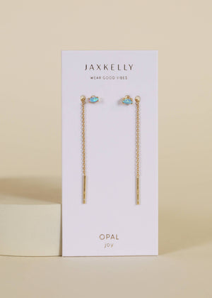Studded Threader - Fire Opal - Earrings