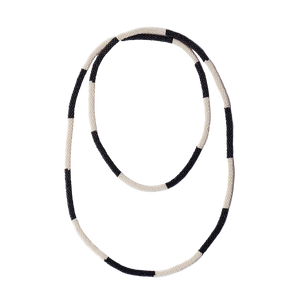 Allie Seed Bead Long Necklace Black + White Wholesale