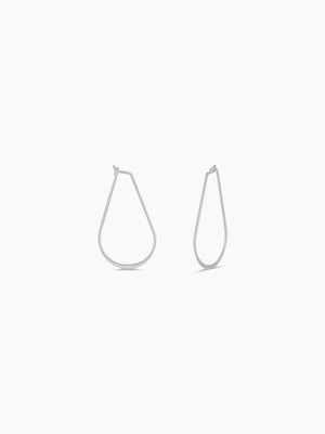 Silver Long Oval Hoop