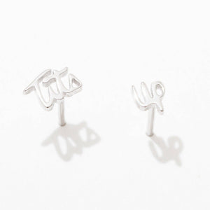Tits Up Stud Earrings - 14K Gold Plate or Sterling Silver