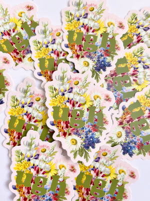 Ugh Funny Sticker - Pretty Floral Pastel Decal
