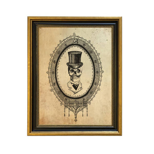 6" x 8" Skull in Top Hat Vintage Print