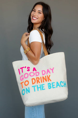 Cream Drink On The Beach Tote