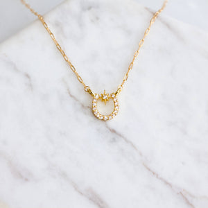 Zircon Lucky Horseshoe Necklace