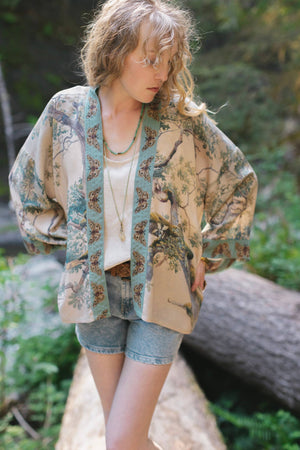 Earth & Sky Pixie Duster Cropped Kimono w/ Trees