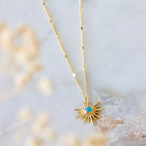 CZ or Turquoise Starburst Necklace