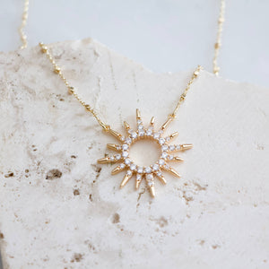 CZ Sun Necklace