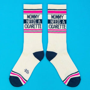 Mommy Needs A Cigarette Gym Crew Socks