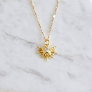 CZ or Turquoise Starburst Necklace