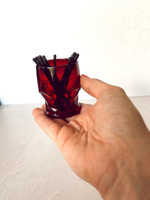 Deep Red Fancy Match Container
