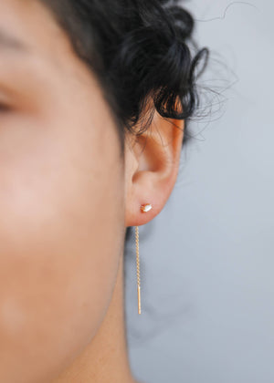 Studded Threader - Mother of Pearl - Earrings