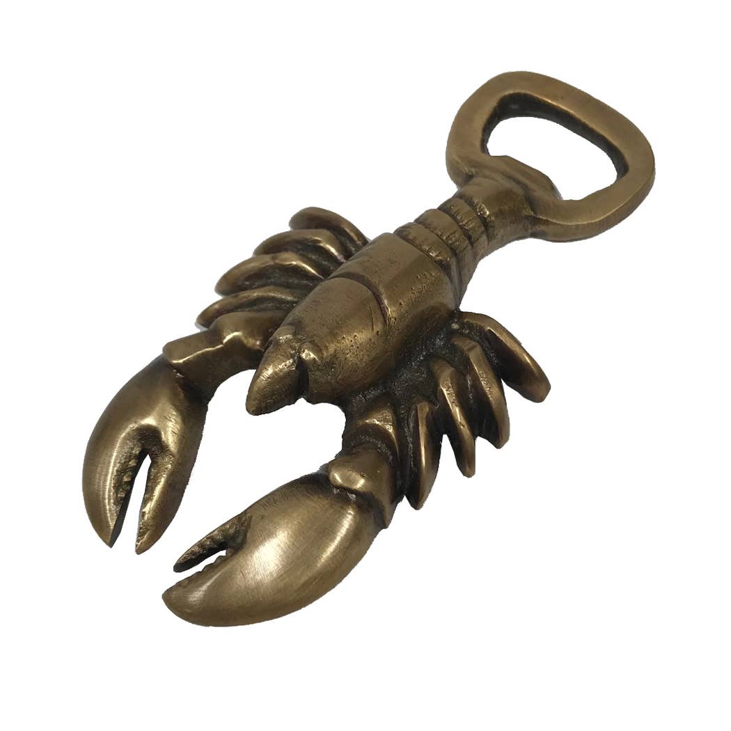 4&quot; Antiqued Brass Lobster Bottle Opener