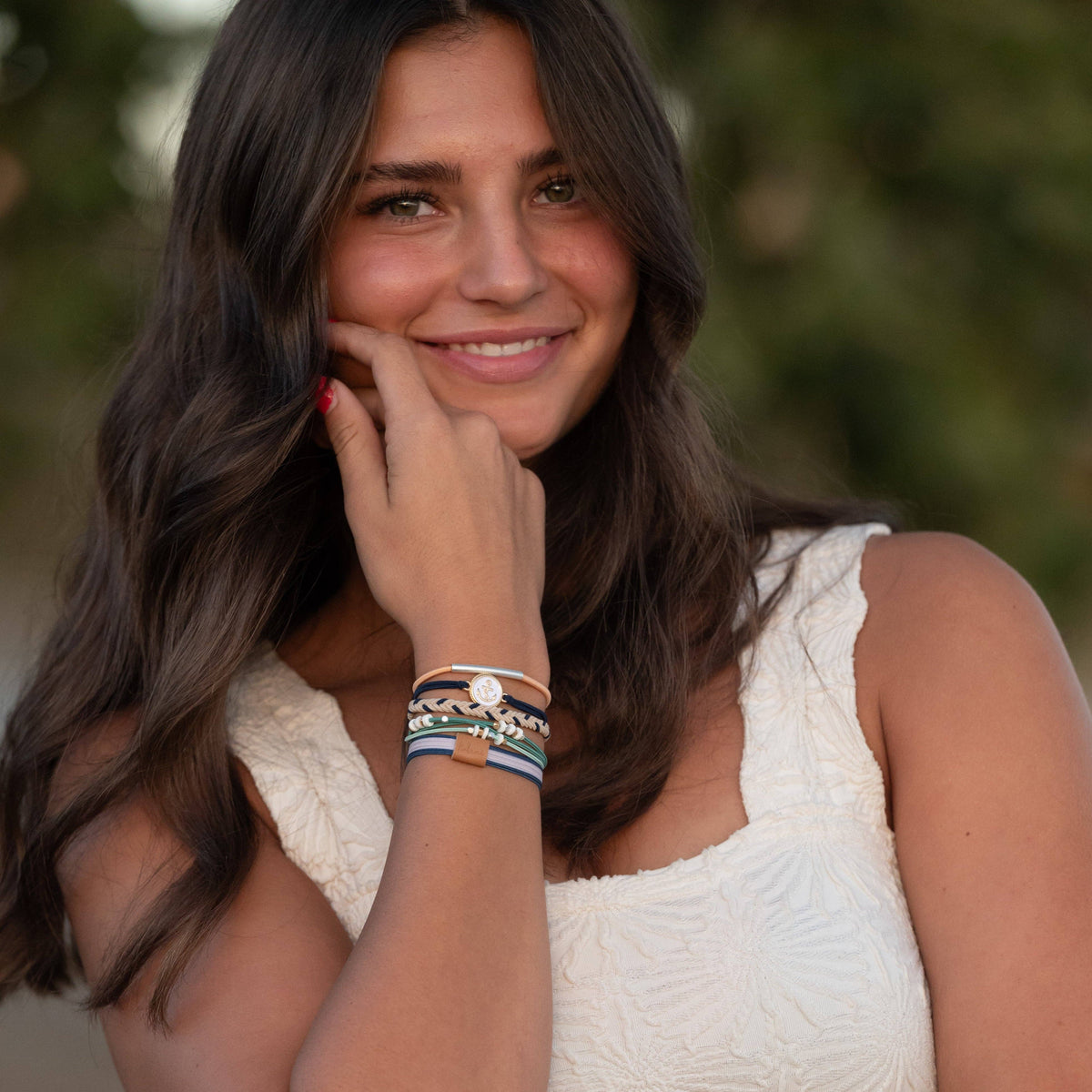 K'lani "Anchor" Nautical Colors with Anchor Charm Hair Tie Bracelets
