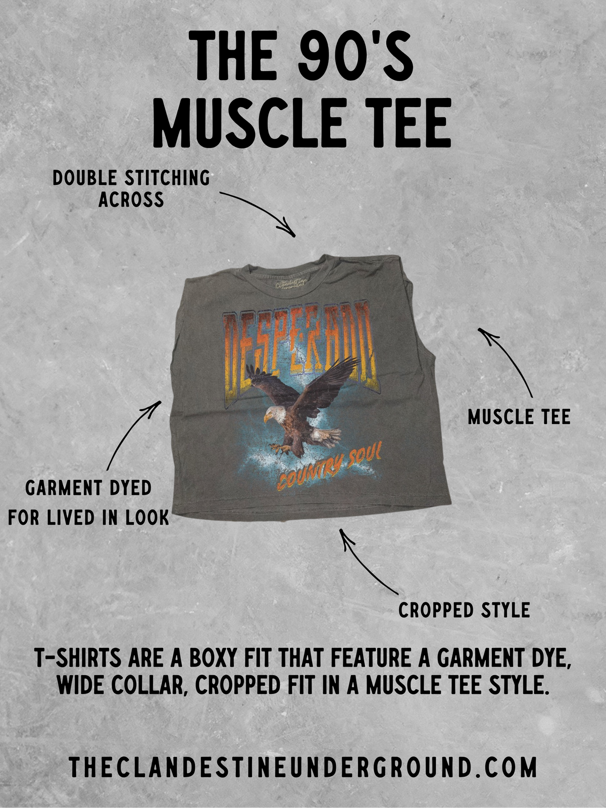 Salty Sardines Vintage Cropped Muscle Tank