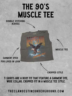 Salty Sardines Vintage Cropped Muscle Tank