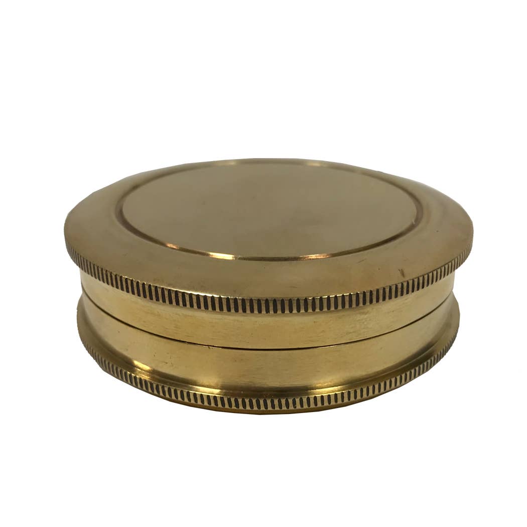 2-1/4&quot; Solid Polished Brass Pocket Compass with Screw-On Lid